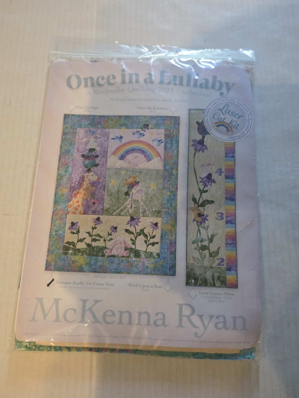 McKenna Ryan "Once in a Lullaby" Quilt Laser  Cut Kit - Appliques.